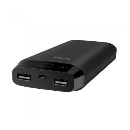Astrum PB210 gumírozott külső akkumulátor 20000mAh 2X USB, 2X smart IC, 2A input, 2A/2A output fekete 10W