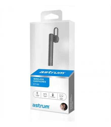 Astrum ET180 szürke BT 4.1 multipoint CSR bluetooth headset töltőkábellel, Android/IOS