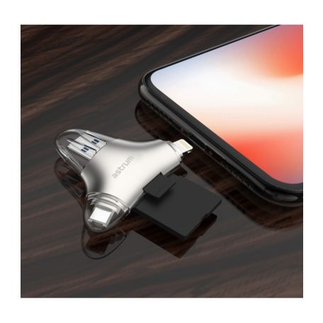 Astrum AA220 3 in 1 E-Disk kártyaolvasó 8 pin lightning / micro USB / USB 3.0 256GB-ig, MFI engedéllyel, Android/IOS