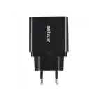 Astrum CH260 fekete hálózati töltőfej 1X USB-C, 1X USB, 2,4A total output, Smart IC 12W