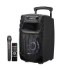 Astrum TM085 "Trolley" hordozható bluetooth hangszóró 8.0", 40W, FM, USB, MicroSD, színes LED világítás, távirányító, mikrofon