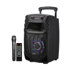 Astrum TM085 "Trolley" hordozható bluetooth hangszóró 8.0", 40W, FM, USB, MicroSD, színes LED világítás, távirányító, mikrofon
