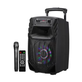   Astrum TM085 "Trolley" hordozható bluetooth hangszóró 8.0", 40W, FM, USB, MicroSD, színes LED világítás, távirányító, mikrofon