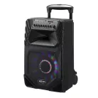 Astrum TM155 "Trolley" hordozható bluetooth hangszóró 15.0", 80W, FM, USB, MicroSD, színes LED világítás, távirányító, 2X mikrofon