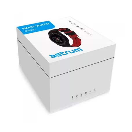 Astrum SW300 okosóra magyar menüvel, IP67, pulzusmérés, hívásértesítő, időjárás, Ios/Android kompatibilis, fekete-piros