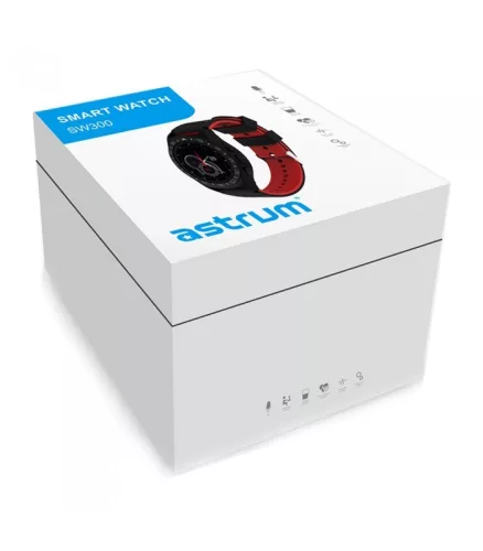 Astrum SW300 okosóra magyar menüvel, IP67, pulzusmérés, hívásértesítő, időjárás, Ios/Android kompatibilis, fekete-piros