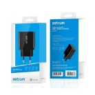 Astrum CH450 fekete hálózati töltőfej 1X USB-C 24W, 1X USB QC 3.0 (Quick Charge) 18W