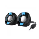 Astrum SU105 fekete-kék 2.0 csatornás 3,5MM multimédia hangszóró USB-s áramellátással, hangerőszabályozóval, prémium hangzással 2 X 3W
