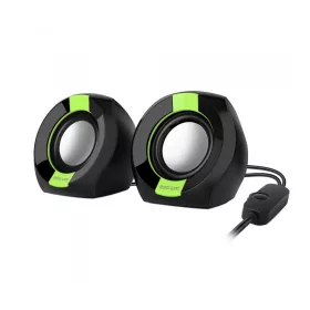   Astrum SU105 fekete-zöld 2.0 csatornás 3,5MM multimédia hangszóró USB-s áramellátással, hangerőszabályozóval, prémium hangzással 2 X 3W