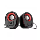 Astrum SU115 fekete-piros 2.0 csatornás 3,5MM multimédia hangszóró USB-s áramellátással, hangerőszabályozóval, prémium hangzással 2 X 3W