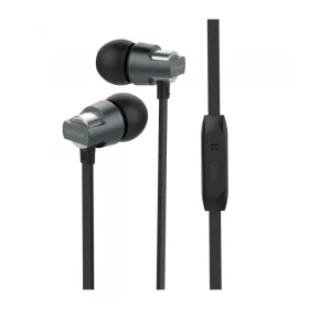   Astrum EB410 univerzális 3,5mm szürke fémházas sztereó headset zajszűrős mikrofonnal, prémium hangzással, slim kábellel