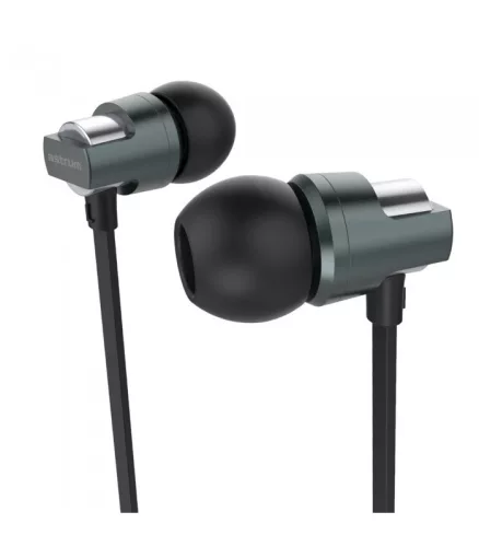 Astrum EB410 univerzális 3,5mm szürke fémházas sztereó headset zajszűrős mikrofonnal, prémium hangzással, slim kábellel