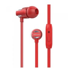   Astrum EB410 universal 3,5mm red, metal stereo headset with noise reduction microphone, premium sound