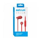 Astrum EB410 universal 3,5mm red, metal stereo headset with noise reduction microphone, premium sound