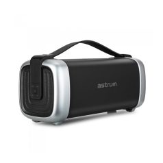   Astrum ST370 fekete hordozható bluetooth hangszóró FM rádióval, micro SD olvasóval, karpánttal, AUX, USB, EQ, 25W