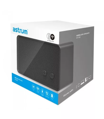 Astrum ST180 fekete hordozható bluetooth hangszóró, mikrofon, FM rádió, micro SD olvasó, 3W