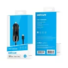 Astrum CC390 iPhone/iPad lightning 8 pin MFI engedélyes autós töltő spirál kábellel 2,4A fehér 12W