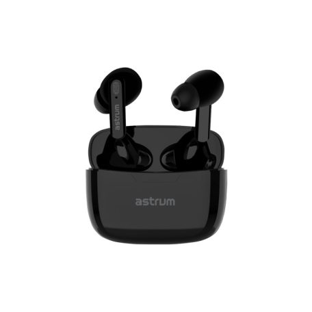 Astrum ET320 BT V5.1 sztereo TWS headset dual mikrofonnal, USB-C töltőtokkal, fekete