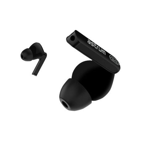 Astrum ET320 BT V5.1 sztereo TWS headset dual mikrofonnal, USB-C töltőtokkal, fekete