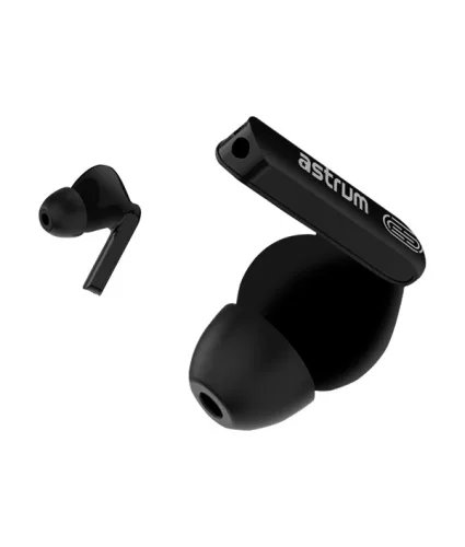 Astrum ET320 BT V5.1 sztereo TWS headset dual mikrofonnal, USB-C töltőtokkal, fekete
