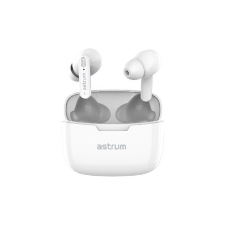 Astrum ET320 BT V5.1 sztereo TWS headset dual mikrofonnal, USB-C töltőtokkal, fehér
