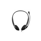 Astrum HS115 Call center vezetékes 3,5mm jack fejhallgató állítható mikrofonnal, fekete