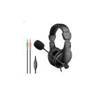 Astrum HS125 Call center vezetékes 3,5mm jack fejhallgató állítható zajszűrős mikrofonnal, fekete