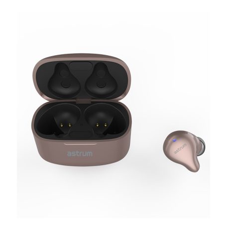 Astrum ET350 BT V5.1 sztereo TWS headset zajszűrős mikrofonnal, USB-C töltőtokkal, arany