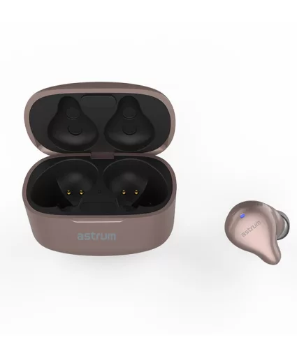 Astrum ET350 BT V5.1 sztereo TWS headset zajszűrős mikrofonnal, USB-C töltőtokkal, arany