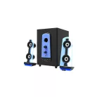 Astrum SM070 2.1 multimédia hangfal szett színes LED világítással, 3,5MM Jack/USB, Bluetooth, USB lejátszás, 30W