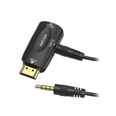 Astrum DA480 HDMI - VGA + 3.5mm Jack adapter fekete
