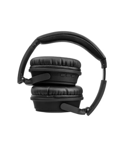 Astrum HT310 sztereó fekete bluetooth 5.0 összecsukható fejhallgató beépített FM rádióval, microSD olvasóval, mikrofonnal, bőr fülpárnákkal