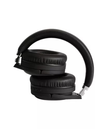 Astrum HT380 sztereó fekete bluetooth 5.0 ANC aktív zajszűrős fejhallgató beépített mikrofonnal, bőr fülpárnákkal
