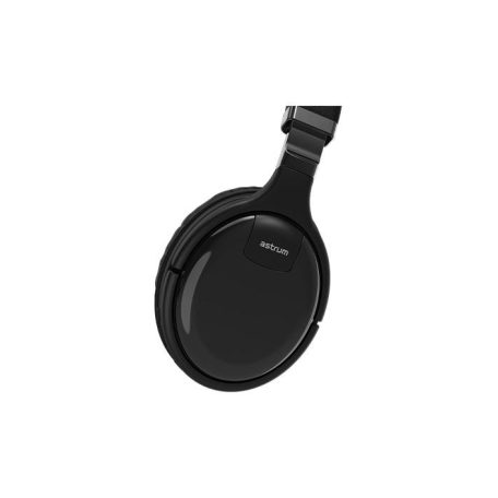 Astrum HT380 sztereó fekete bluetooth 5.0 ANC aktív zajszűrős fejhallgató beépített mikrofonnal, bőr fülpárnákkal