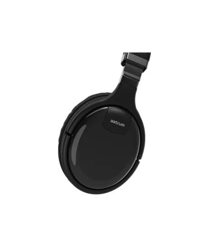 Astrum HT380 sztereó fekete bluetooth 5.0 ANC aktív zajszűrős fejhallgató beépített mikrofonnal, bőr fülpárnákkal