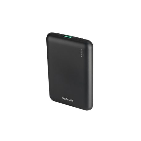 Astrum PB430 10000mAh fekete fémházas gyorstöltő PD power bank 22,5W, 1X QC 3.0 USB-A, 1XUSB-C, li-polymer cellákkal, LED indikátorral