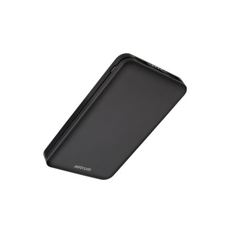 Astrum PB440 10000mAh fekete fémházas gyorstöltő PD power bank 22,5W, 2X QC 3.0 USB-A, 1XUSB-C, li-polymer cellákkal, LED indikátorral