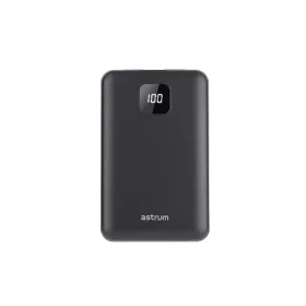  Astrum PB450 10000mAh fekete fémházas gyorstöltő PD power bank 22,5W, 1X QC 3.0 USB-A, USB-C, li-polymer cellákkal, LCD