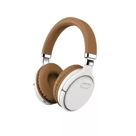   Astrum HT380 sztereó fehér bluetooth 5.0 ANC aktív zajszűrős fejhallgató beépített mikrofonnal, bőr fülpárnákkal