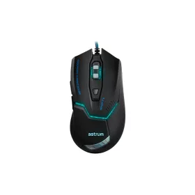   Astrum MG210 3200DPI 6D vezetékes fekete gamer optikai egér, erősített kábellel, 7 színű LED világítással