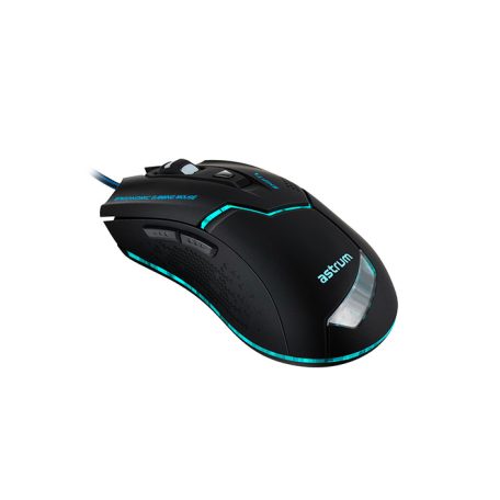 Astrum MG210 3200DPI 6D vezetékes fekete gamer optikai egér, erősített kábellel, 7 színű LED világítással