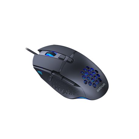Astrum MG310 7200DPI 8D vezetékes fekete gamer optikai egér, programozható gombokkal, erősített kábellel, 4 színű LED világítással