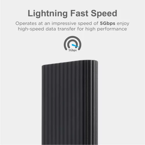 Astrum EN100 fekete slim alumínium merevlemez (M2 SSD) ház USB3.0 Type-C csatlakozóval