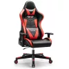 Astrum eSPORT gamer szék, behúzható lábtartó, állítható kartámasz, dönthető háttámla, masszázs funkció fekete - piros