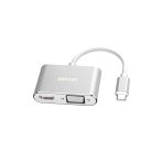 Astrum DA660 Type-C - HDMI + VGA 4K 30HZ 15cm adapter ezüst