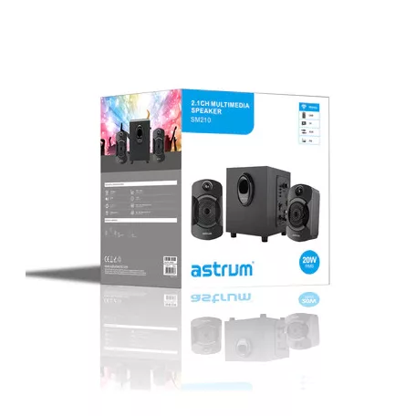 Astrum SM210 2.1 multimédia hangfal szett Bluetooth/FM/USB/microSD/AUX 20W