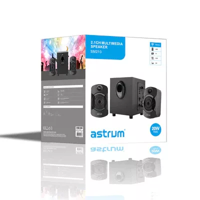 Astrum SM210 2.1 multimédia hangfal szett Bluetooth/FM/USB/microSD/AUX 20W