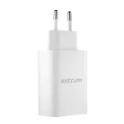 Astrum Pro Dual PD65 hálózati töltő 1X USB + 1X Type-C, 65W, PD, fehér