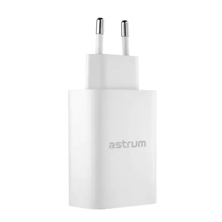 Astrum Pro Dual PD65 hálózati töltő 1X USB + 1X Type-C, 65W, PD, fehér