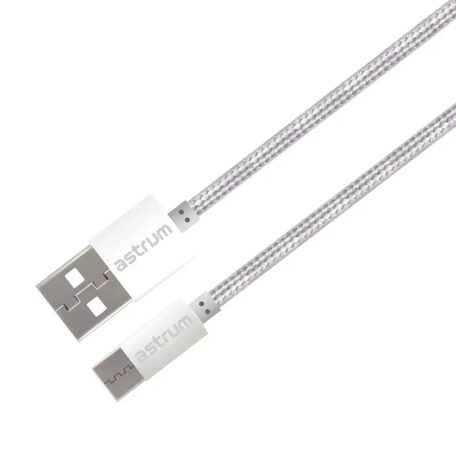 Astrum Verve UC30 USB - Type-C bliszteres erősített adatkábel 3.0A, 1.0M fehér